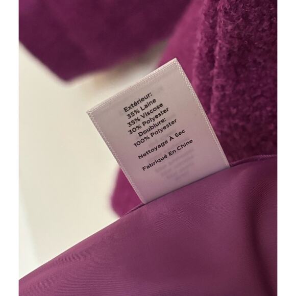 Talbots Wool Blend Hidden Snap Mandarin Collar Jacket | Violet Purple Size 6 - Picture 4 of 5